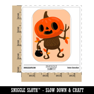 Fall Pumpkin Boy Halloween Jack O Lantern Waterproof Vinyl Phone Tablet Laptop Water Bottle Sticker Set - 5 Pack