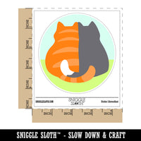 Pair of Cuddling Cats Waterproof Vinyl Phone Tablet Laptop Water Bottle Sticker Set - 5 Pack