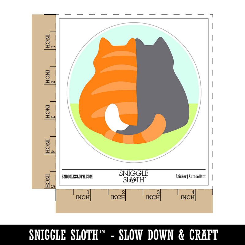 Pair of Cuddling Cats Waterproof Vinyl Phone Tablet Laptop Water Bottle Sticker Set - 5 Pack
