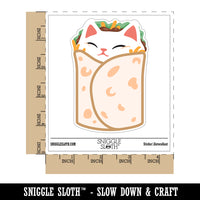 Purrito Cat Burrito Tortilla Wrap Waterproof Vinyl Phone Tablet Laptop Water Bottle Sticker Set - 5 Pack