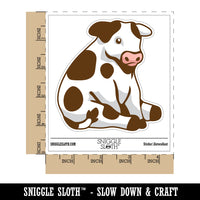 Resting Spotted Cow Sitting Waterproof Vinyl Phone Tablet Laptop Water Bottle Sticker Set - 5 Pack