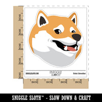 Side Eye Shiba Inu Smiling Dog Waterproof Vinyl Phone Tablet Laptop Water Bottle Sticker Set - 5 Pack