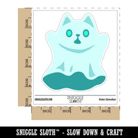 Spooky Ghost Cat Halloween Waterproof Vinyl Phone Tablet Laptop Water Bottle Sticker Set - 5 Pack