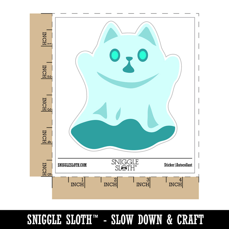 Spooky Ghost Cat Halloween Waterproof Vinyl Phone Tablet Laptop Water Bottle Sticker Set - 5 Pack