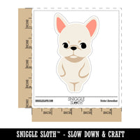 Standing French Bulldog Puppy Frenchie Waterproof Vinyl Phone Tablet Laptop Water Bottle Sticker Set - 5 Pack