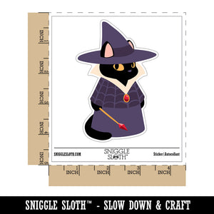 Witch Cat with Wand Halloween Waterproof Vinyl Phone Tablet Laptop Water Bottle Sticker Set - 5 Pack