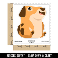 Silly Dog Sitting Up Smiling Waterproof Vinyl Phone Tablet Laptop Water Bottle Sticker Set - 5 Pack