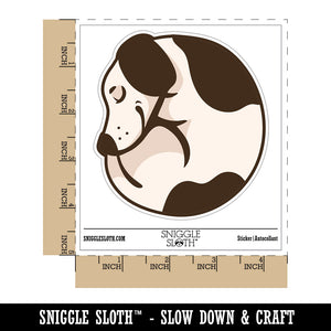 Sleeping Dog Curled Up Ball Waterproof Vinyl Phone Tablet Laptop Water Bottle Sticker Set - 5 Pack