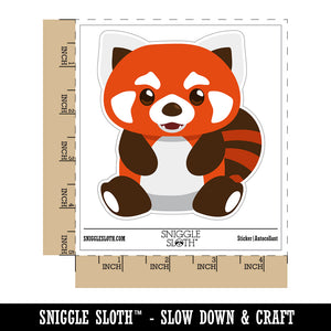 Adorable Red Panda Sitting Waterproof Vinyl Phone Tablet Laptop Water Bottle Sticker Set - 5 Pack