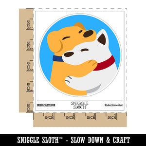 Dog Best Friends Hugging Waterproof Vinyl Phone Tablet Laptop Water Bottle Sticker Set - 5 Pack