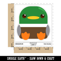 Cute Round Mallard Duck Waterproof Vinyl Phone Tablet Laptop Water Bottle Sticker Set - 5 Pack