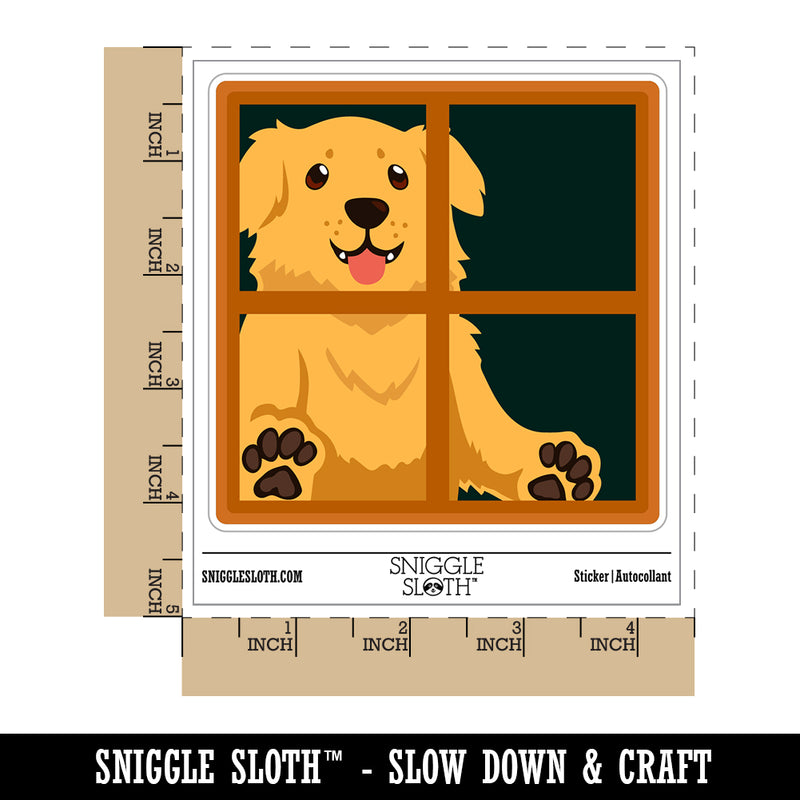 Dog Staring Out Window Waterproof Vinyl Phone Tablet Laptop Water Bottle Sticker Set - 5 Pack