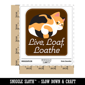 Live Loaf Loathe Funny Cat Grumpy Waterproof Vinyl Phone Tablet Laptop Water Bottle Sticker Set - 5 Pack