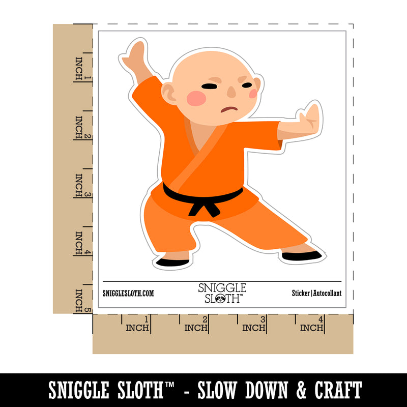 Martial Arts Monk Boy Waterproof Vinyl Phone Tablet Laptop Water Bottle Sticker Set - 5 Pack