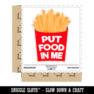 Put Food In Me French Fries Waterproof Vinyl Phone Tablet Laptop Water Bottle Sticker Set - 5 Pack