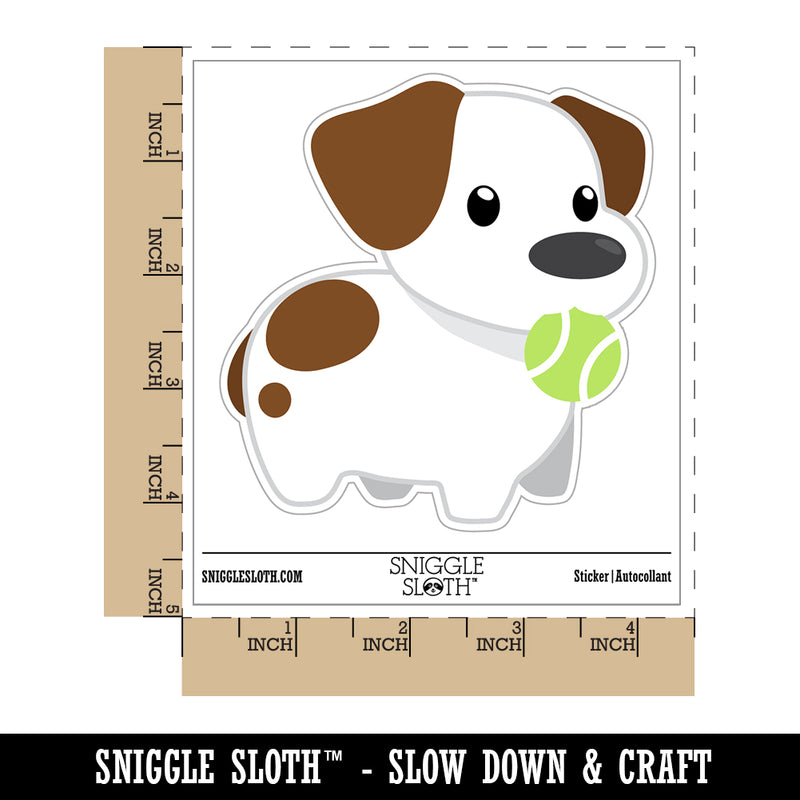 Tennis Ball Jack Russell Terrier Dog Puppy Waterproof Vinyl Phone Tablet Laptop Water Bottle Sticker Set - 5 Pack