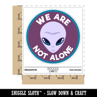 We Are Not Alone Gray Alien Head Waterproof Vinyl Phone Tablet Laptop Water Bottle Sticker Set - 5 Pack