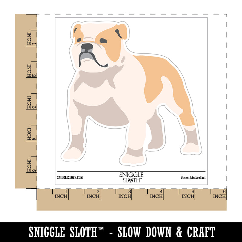 Bulldog English British Dog Solid Waterproof Vinyl Phone Tablet Laptop Water Bottle Sticker Set - 5 Pack