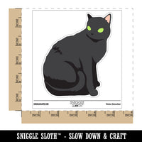 Cat Sitting Side Profile Solid Waterproof Vinyl Phone Tablet Laptop Water Bottle Sticker Set - 5 Pack