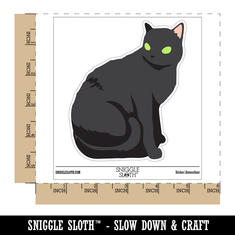 Cat Sitting Side Profile Solid Waterproof Vinyl Phone Tablet Laptop Water Bottle Sticker Set - 5 Pack