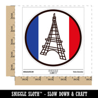 Eiffel Tower Paris France Doodle Waterproof Vinyl Phone Tablet Laptop Water Bottle Sticker Set - 5 Pack