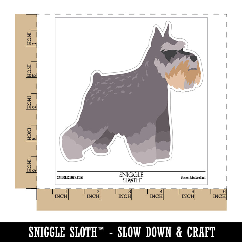 Miniature Schnauzer Dog Solid Waterproof Vinyl Phone Tablet Laptop Water Bottle Sticker Set - 5 Pack