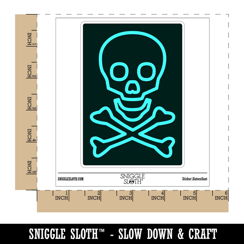 Skull and Crossbones Outline Waterproof Vinyl Phone Tablet Laptop Water Bottle Sticker Set - 5 Pack