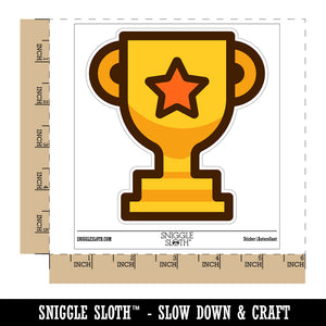 Trophy Award Outline with Star Waterproof Vinyl Phone Tablet Laptop Water Bottle Sticker Set - 5 Pack