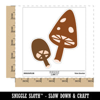 Charming Toadstool Mushroom Pair Waterproof Vinyl Phone Tablet Laptop Water Bottle Sticker Set - 5 Pack