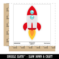 Rocket Ship Doodle Waterproof Vinyl Phone Tablet Laptop Water Bottle Sticker Set - 5 Pack