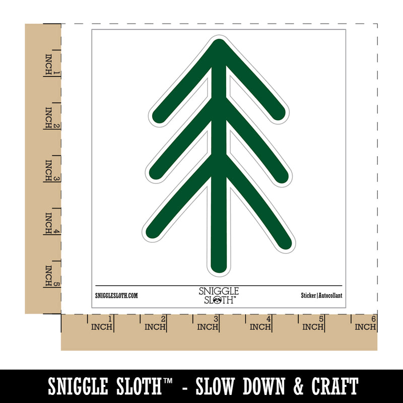 Simple Pine Tree Waterproof Vinyl Phone Tablet Laptop Water Bottle Sticker Set - 5 Pack