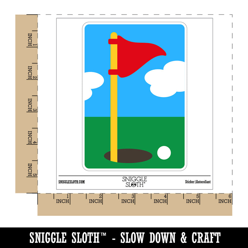 Golf Hole Flag Waterproof Vinyl Phone Tablet Laptop Water Bottle Sticker Set - 5 Pack