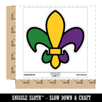 Fleur De Lis French Mardi Gras Elegant Waterproof Vinyl Phone Tablet Laptop Water Bottle Sticker Set - 5 Pack