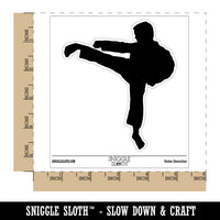 Martial Arts Karate Kick Solid Waterproof Vinyl Phone Tablet Laptop Water Bottle Sticker Set - 5 Pack