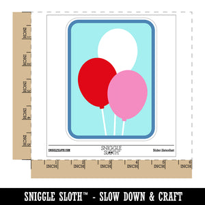 Birthday Balloons Trio Waterproof Vinyl Phone Tablet Laptop Water Bottle Sticker Set - 5 Pack