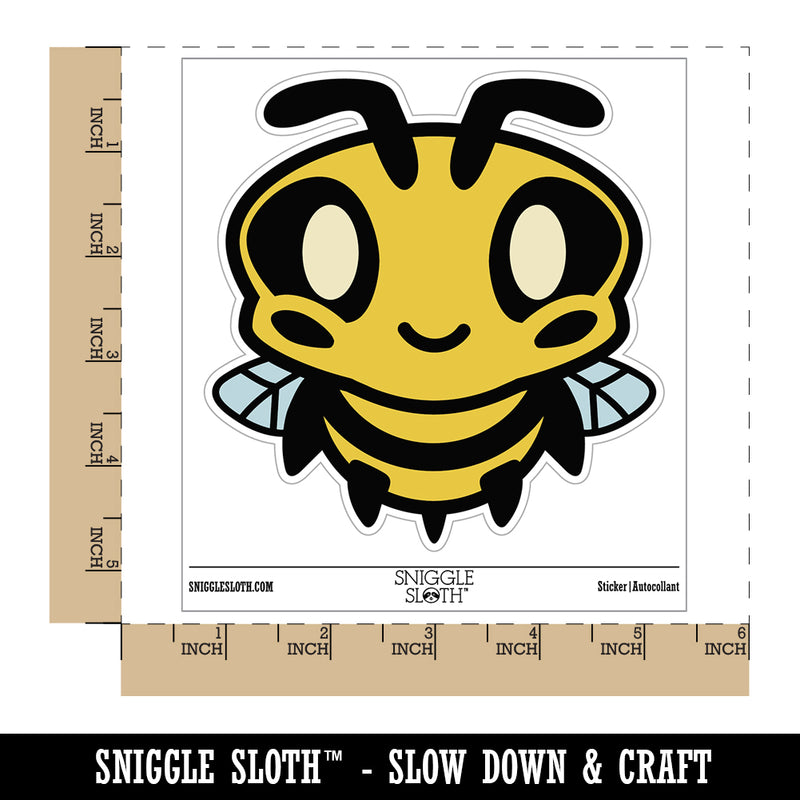 Cute Bee Happy Waterproof Vinyl Phone Tablet Laptop Water Bottle Sticker Set - 5 Pack