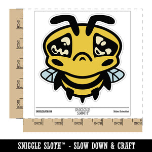 Cute Bee Sad Waterproof Vinyl Phone Tablet Laptop Water Bottle Sticker Set - 5 Pack