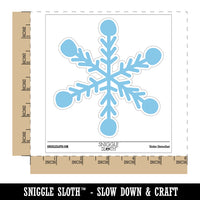 Snowflake Doodle Winter Waterproof Vinyl Phone Tablet Laptop Water Bottle Sticker Set - 5 Pack