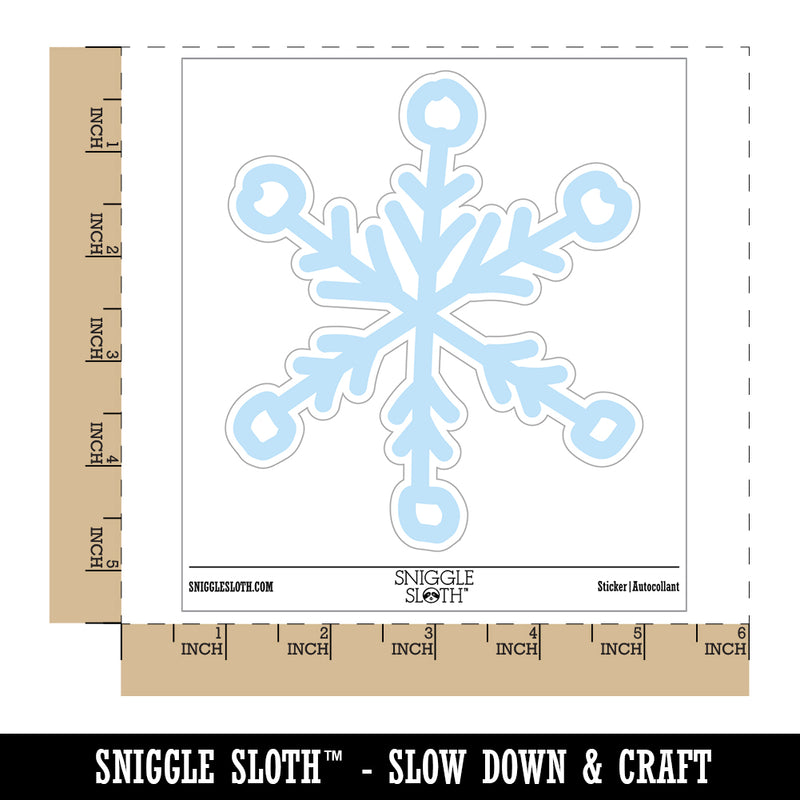 Snowflake Sketch Winter Waterproof Vinyl Phone Tablet Laptop Water Bottle Sticker Set - 5 Pack