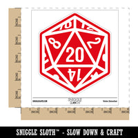 Critical Hit D20 20 Sided Gaming Gamer Dice Role Waterproof Vinyl Phone Tablet Laptop Water Bottle Sticker Set - 5 Pack