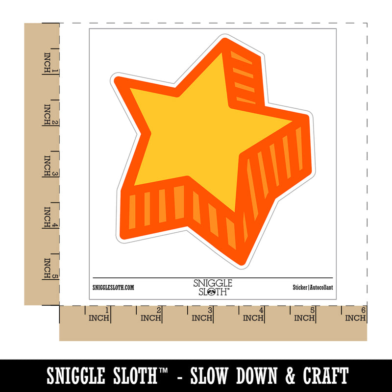 Star with Shadow Excellent Doodle Waterproof Vinyl Phone Tablet Laptop Water Bottle Sticker Set - 5 Pack