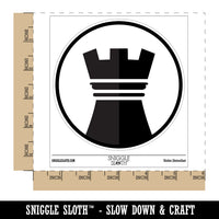 Chess Piece Black Rook Waterproof Vinyl Phone Tablet Laptop Water Bottle Sticker Set - 5 Pack