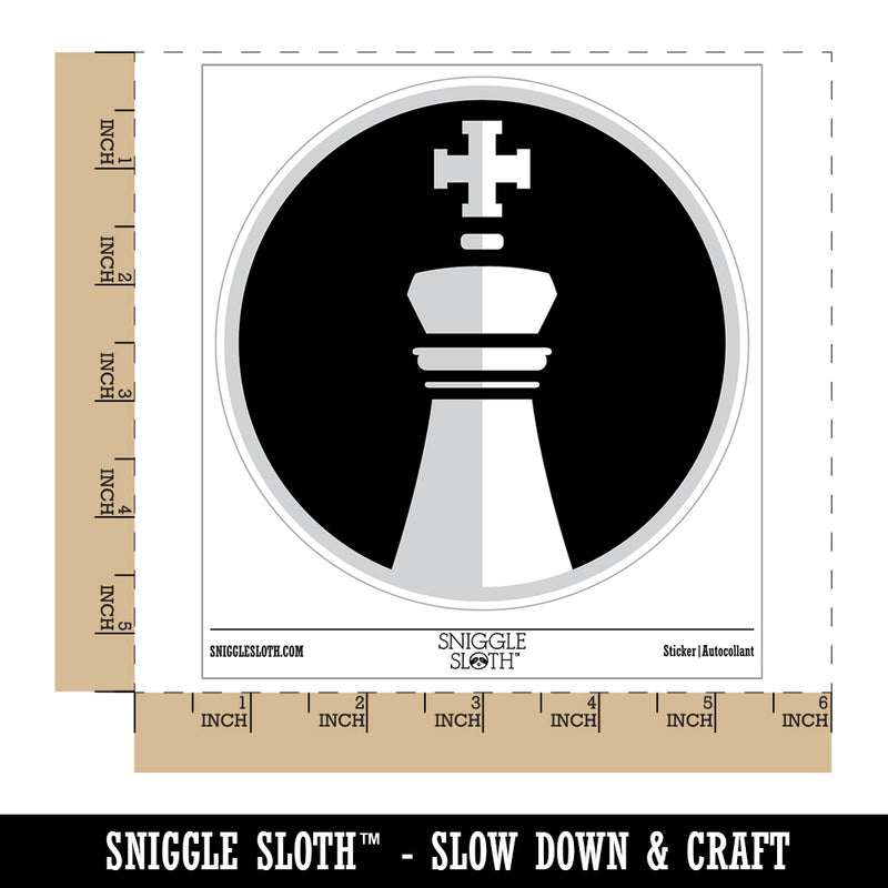 Chess Piece White King Waterproof Vinyl Phone Tablet Laptop Water Bottle Sticker Set - 5 Pack