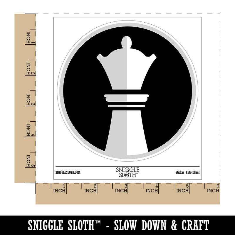 Chess Piece White Queen Waterproof Vinyl Phone Tablet Laptop Water Bottle Sticker Set - 5 Pack