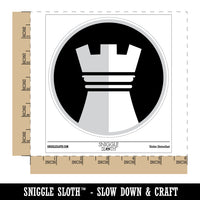 Chess Piece White Rook Waterproof Vinyl Phone Tablet Laptop Water Bottle Sticker Set - 5 Pack