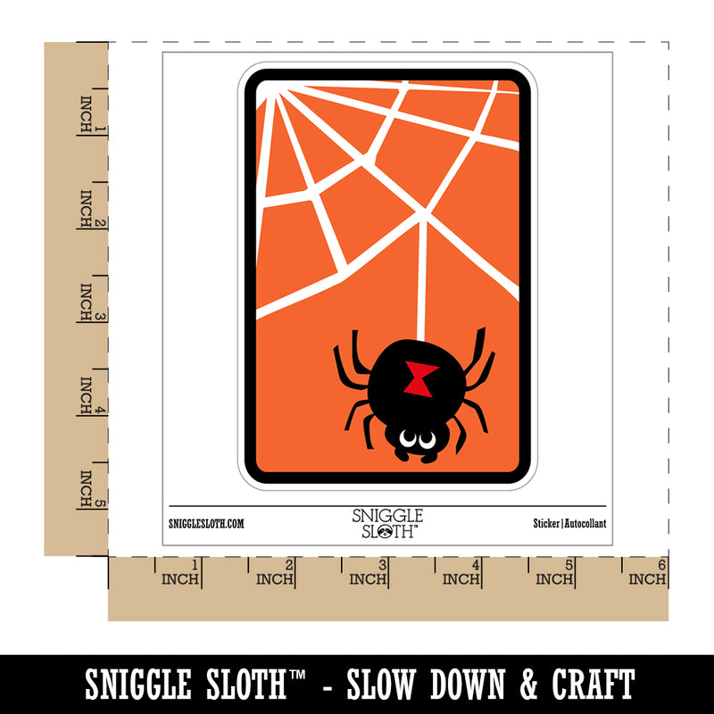 Black Widow Spider and Web Halloween Doodle Waterproof Vinyl Phone Tablet Laptop Water Bottle Sticker Set - 5 Pack