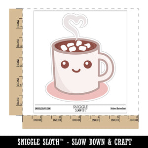 Cute Kawaii Hot Chocolate Waterproof Vinyl Phone Tablet Laptop Water Bottle Sticker Set - 5 Pack