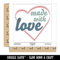Made with Love in Heart Waterproof Vinyl Phone Tablet Laptop Water Bottle Sticker Set - 5 Pack