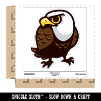 Cute and Grumpy Bald Eagle Waterproof Vinyl Phone Tablet Laptop Water Bottle Sticker Set - 5 Pack