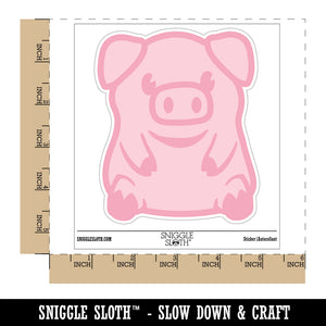 Cute Little Pig Sitting Waterproof Vinyl Phone Tablet Laptop Water Bottle Sticker Set - 5 Pack